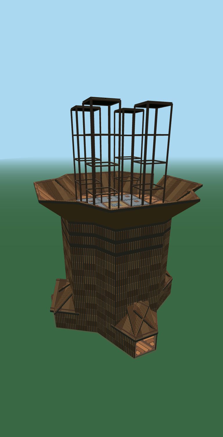 3D layout of Кувшин Страданий, a Quad Rust base, seen in the planner